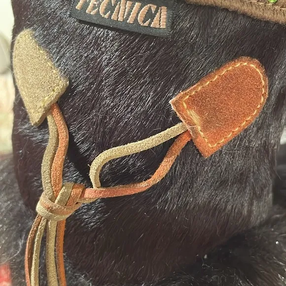 Vtg Tecnica Italian Chocolate Brown Goatskin &amp; Fur Scandia Apres Boots