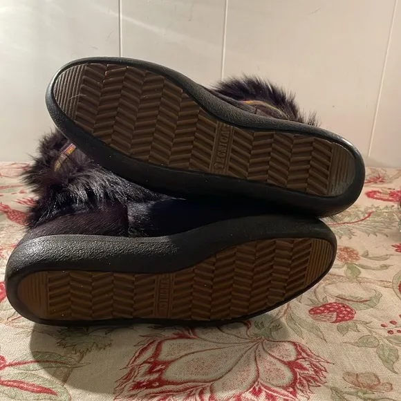 Vtg Tecnica Italian Chocolate Brown Goatskin &amp; Fur Scandia Apres Boots