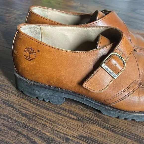 VTG Timberland one strap buckle leather loafers size 9  made in portugal in EUC