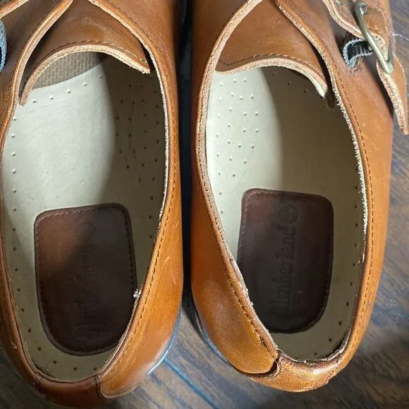 VTG Timberland one strap buckle leather loafers size 9  made in portugal in EUC