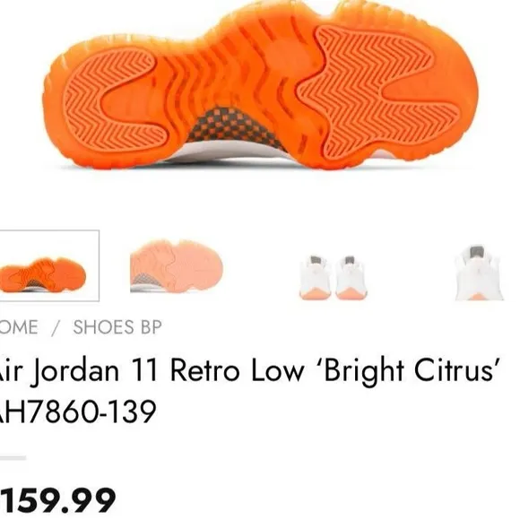 White and Orange Crush 11 Low-Top Sneakers