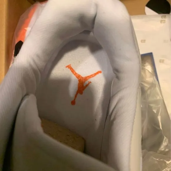 White and Orange Crush 11 Low-Top Sneakers