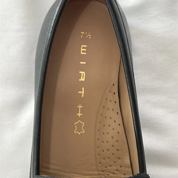 Wirth Black Leather Loafers with Chain Detail Made in Brazil