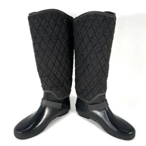 Women Sperry Top Sider Tall Quilt Rubber Riding Boots Size 7 Lined Gray 9769696