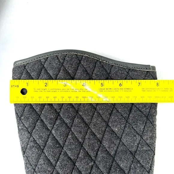 Women Sperry Top Sider Tall Quilt Rubber Riding Boots Size 7 Lined Gray 9769696