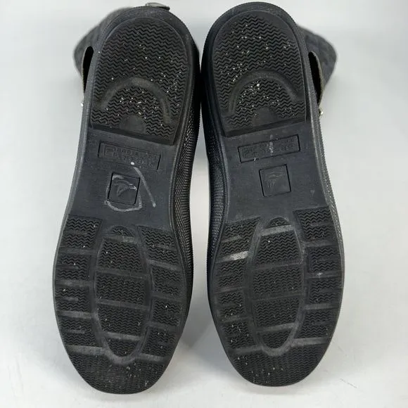 Women Sperry Top Sider Tall Quilt Rubber Riding Boots Size 7 Lined Gray 9769696