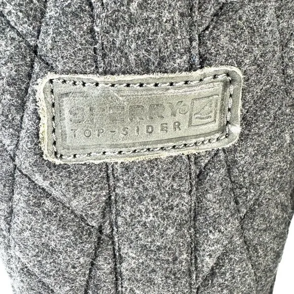 Women Sperry Top Sider Tall Quilt Rubber Riding Boots Size 7 Lined Gray 9769696