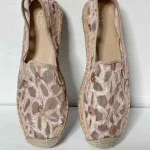 Women’s BOTKIER SARA 9 Pink Embellished Espadrilles Mesh Sequins Mixed Textiles