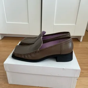 Women’s Brown Leather Loafers, real leather, Italy, eur 39, us 9
