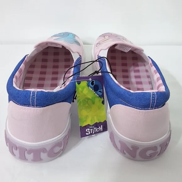 Women's Disney Stitch &amp; Angel Low Top Slip-on Sneaker, Size 10, New With Tag
