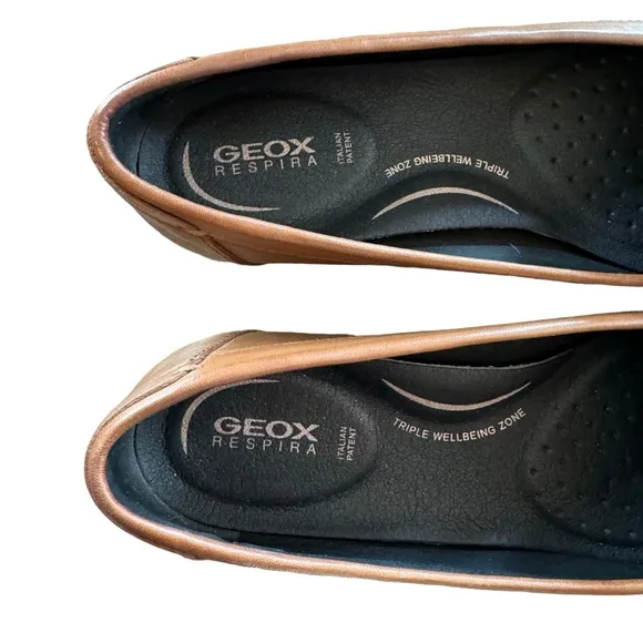 Women’s Geox Respira Size 38 (US 8) Brown “Allytah” Italian Made Leather Loafers