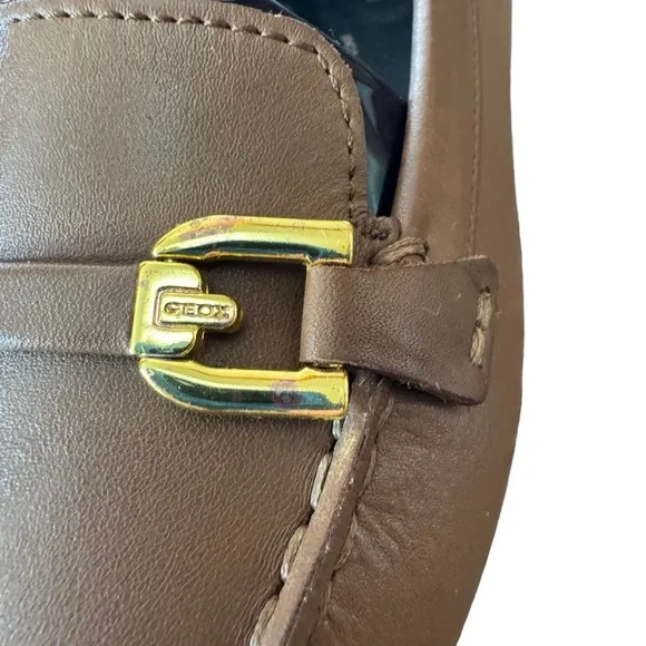 Women’s Geox Respira Size 38 (US 8) Brown “Allytah” Italian Made Leather Loafers