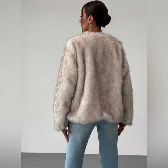 Women’s Gorgeous~Stylish~Luxuriously Soft~Milky Faux Fur~Lined Open Front / XXLG