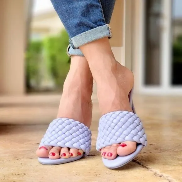 Women's High Heel Mule Sandals Periwinkle Color