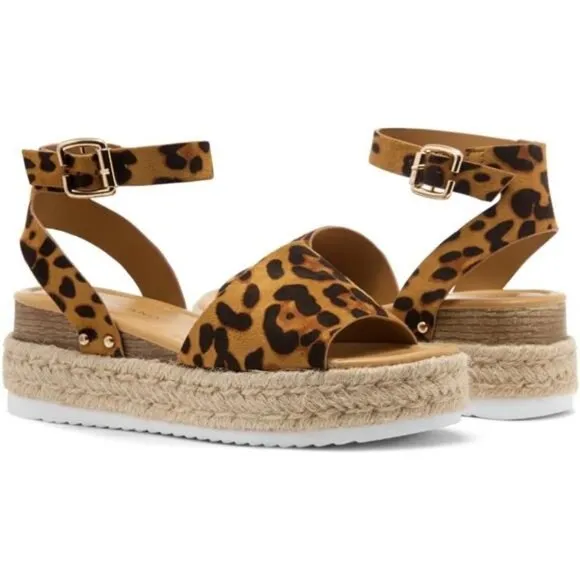 Womens Legossa Platform Sandals - Open Toe Ankle Strap Espadrilles