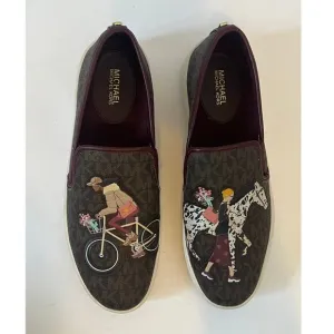 Women's Michael Kors Brown Merlot Teddi Slip On Flat Slide Shoes Size 7M