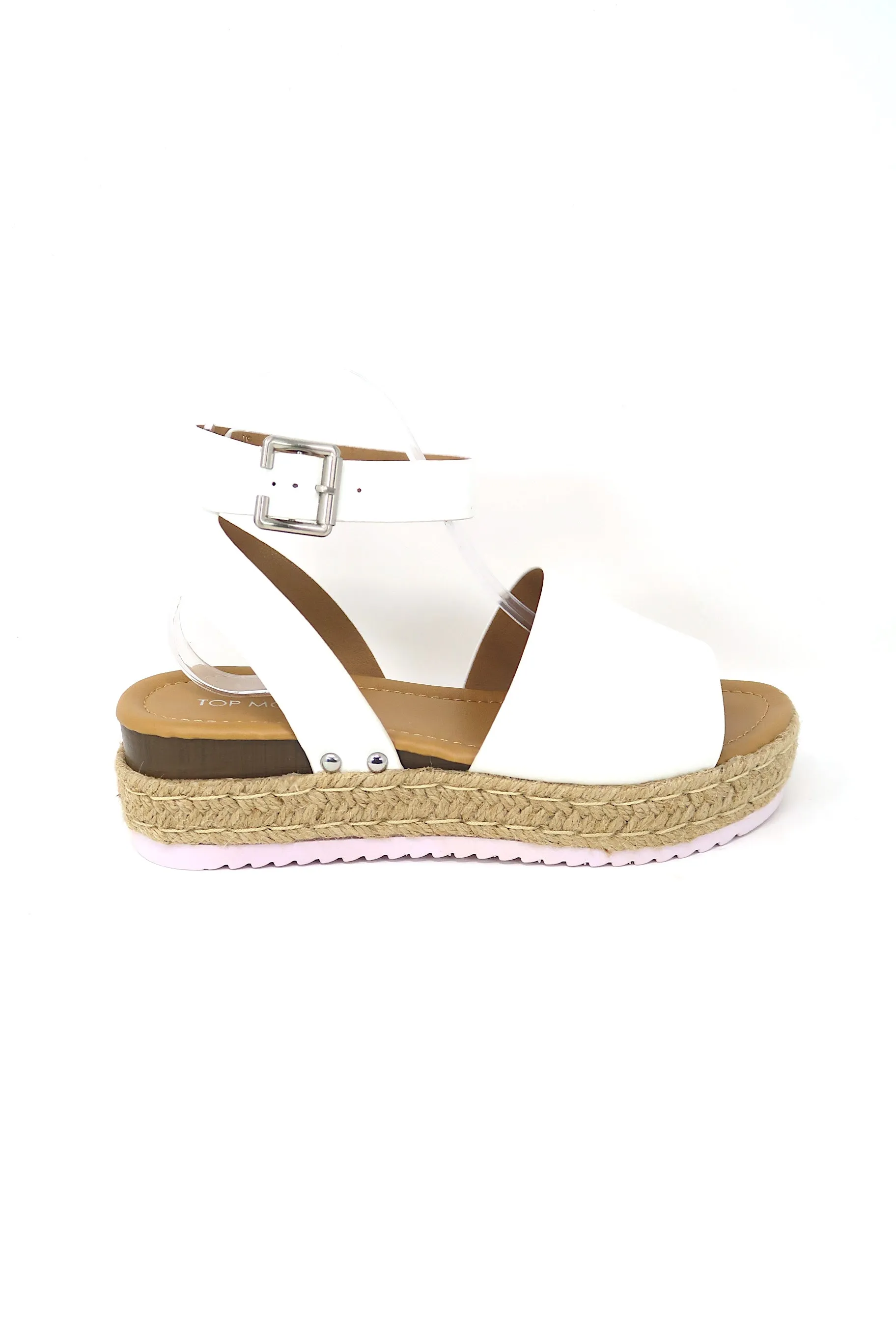 Women's Open Toe Buckle Ankle Strap Platform Espadrille Sandals
