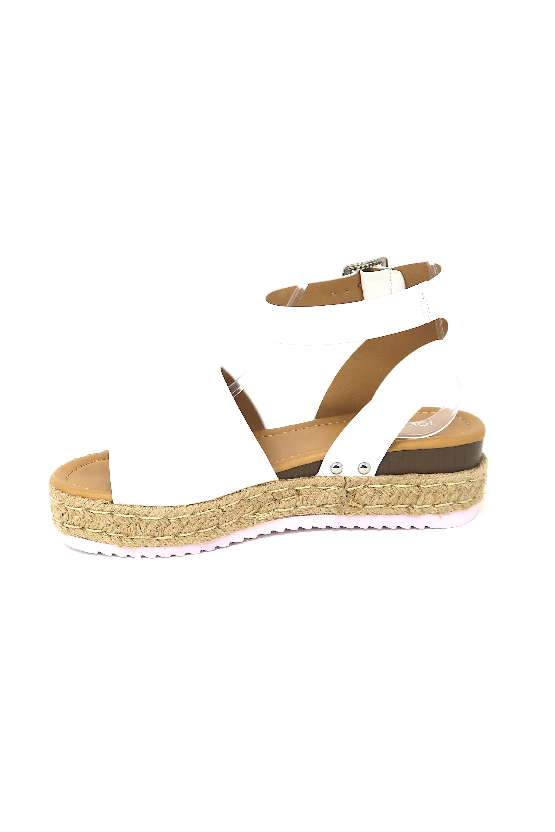Women's Open Toe Buckle Ankle Strap Platform Espadrille Sandals