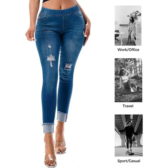 Women's Ripped Distressed Boyfriend Jeans S-3XL