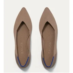 Women's Rothy's The Point Flats Size 8.5 Brown with Blue Accent