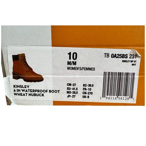 Women’s Size 10 Timberland Kinsley Mid Lace Up Waterproof Leather Boot NWT TIMS