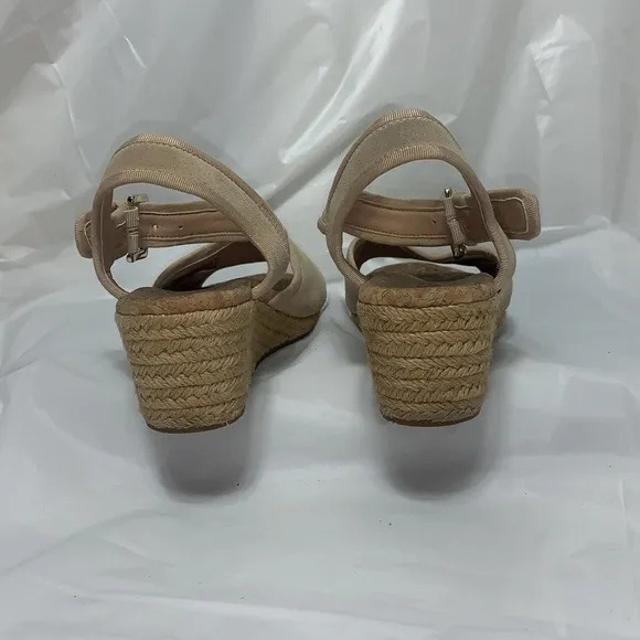 WOMEN’S UGG Maybell Cream Suede Open Toe Wedge Espadrilles Sandal 1019887 Size 7