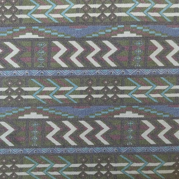 Woolrich 80's Vintage Funky Aztec Printed Short Sleeve Henley Polo Shirt Blue L