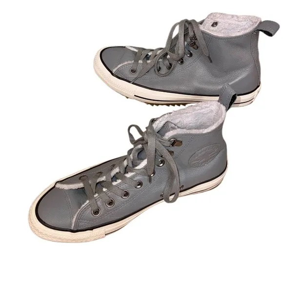 WRn1X CONVERSE ALL STAR Leather fur hiker boots men’s size 7 women's size 9