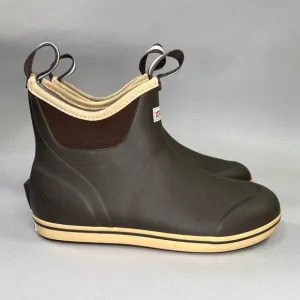 XtraTuf Ankle Deck Boots Men's Size 8 Chocolate Tan 6&quot; Waterproof Rubber Fishing