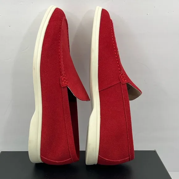ZANZARA, MEN’S SUEDE RED MENS “BEX” LOAFERS, SIZE 10.5, MEN’S RED LOAFERS