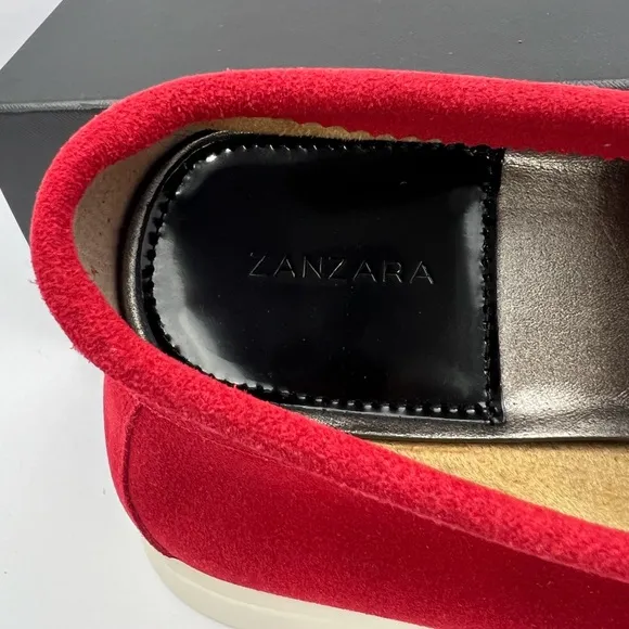 ZANZARA, MEN’S SUEDE RED MENS “BEX” LOAFERS, SIZE 10.5, MEN’S RED LOAFERS