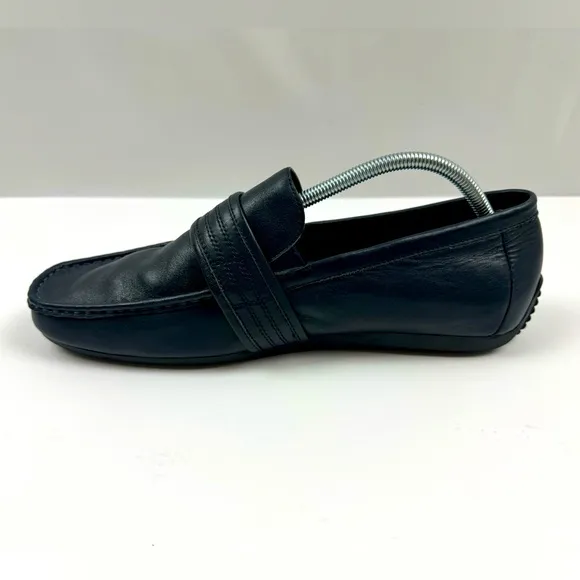 Zanzara Men's Van Eyck‎ Blue Soft Leather Loafers Shoes Size 11