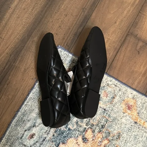 Zara black quilted loafers size 39