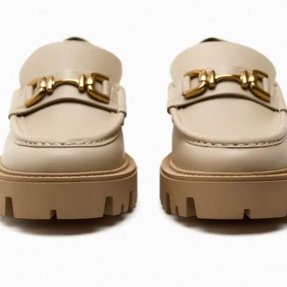 ZARA BUCKLE LEATHER LUG SOLE LOAFERS bloggers favorite