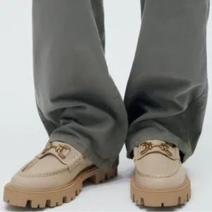 ZARA BUCKLE LEATHER LUG SOLE LOAFERS bloggers favorite