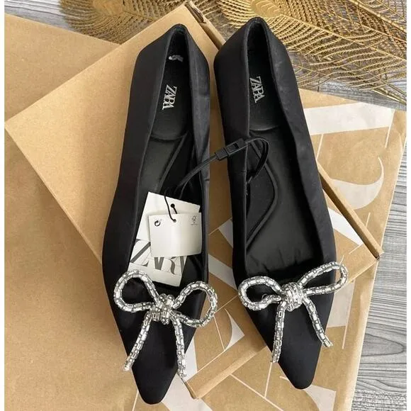 ZARA Embellished Flats NWT