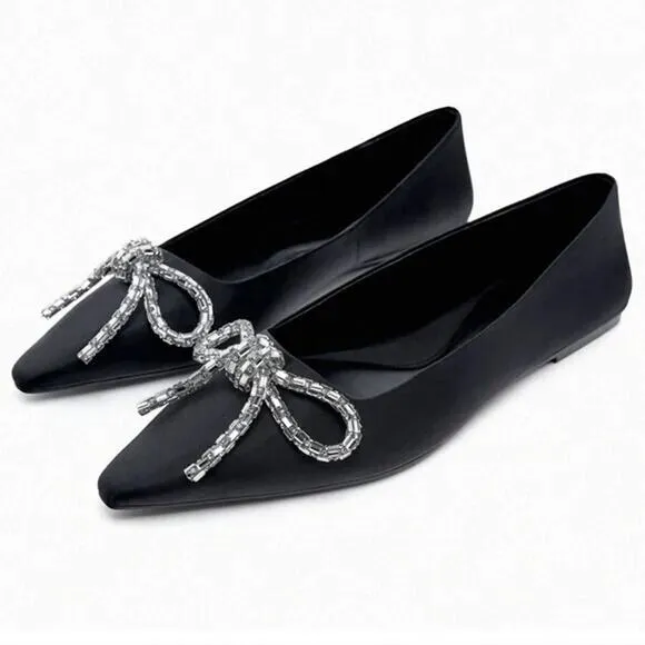 ZARA Embellished Flats NWT