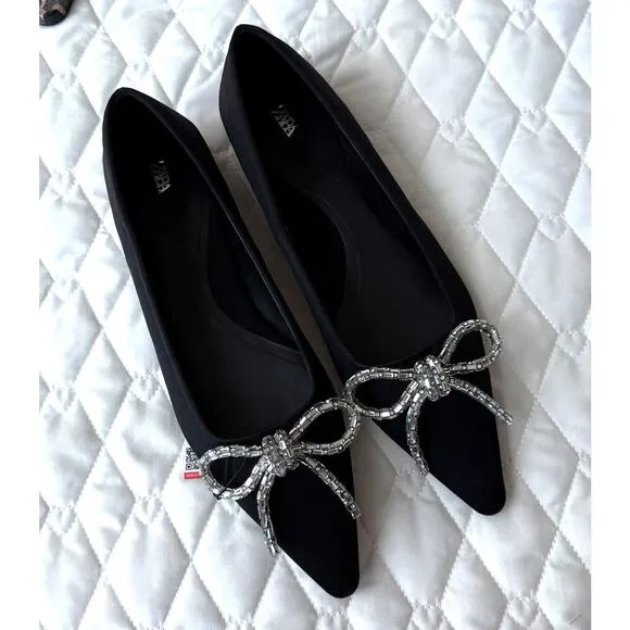ZARA Embellished Flats NWT