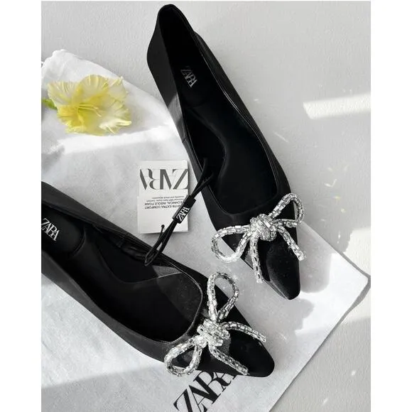 ZARA Embellished Flats NWT