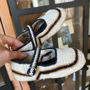 Zara Kids crochet ballet flats toddler girls knit round toe ballerina mary jane