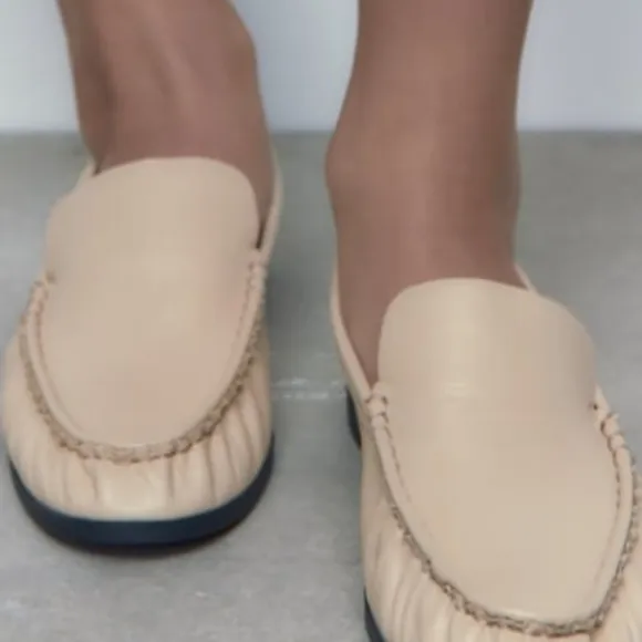 ZARA leather flats loafers