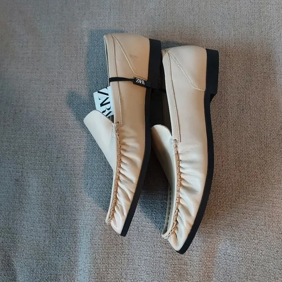 ZARA leather flats loafers