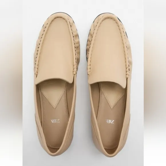 ZARA leather flats loafers