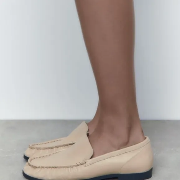 ZARA leather flats loafers