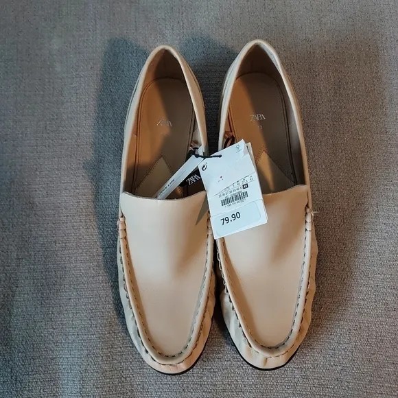 ZARA leather flats loafers