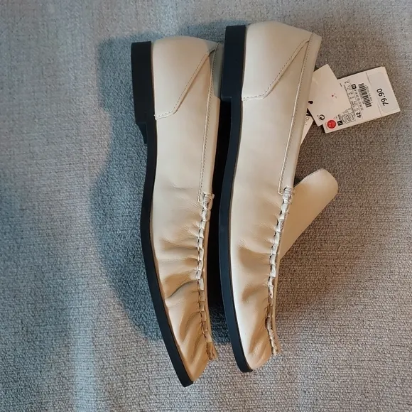 ZARA leather flats loafers