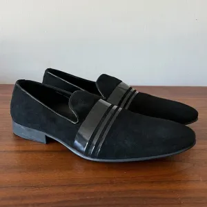 Zara Man Men's Black Suede Loafers Slip Ons Tuxedo Size EU 42 US 8.5