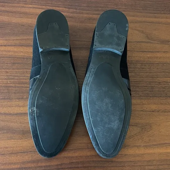 Zara Man Men's Black Suede Loafers Slip Ons Tuxedo Size EU 42 US 8.5