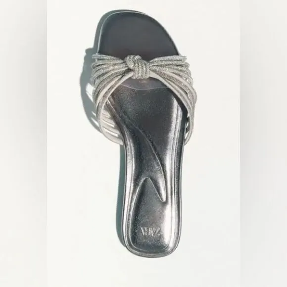 ZARA RHINESTONE SILVER FLATS BRIDAL WEDDING