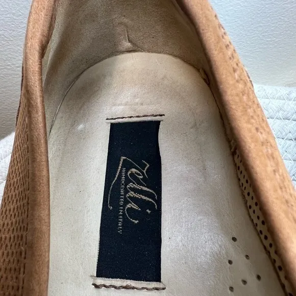 Zelli Italian all leather perforated loafers